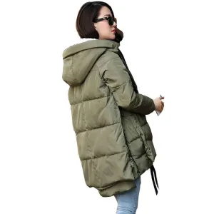 Women jacket Hoody Long Style Warm Winter Coat Women Plus Size M~XXXL