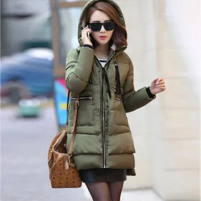 Women jacket Hoody Long Style Warm Winter Coat Women Plus Size M~XXXL