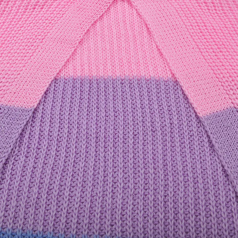 Women New Rainbow Stitching Cardigan