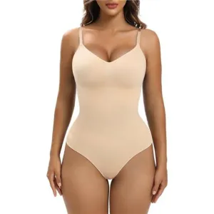 Women Shapewear Tummy Control Bodysuit Beige