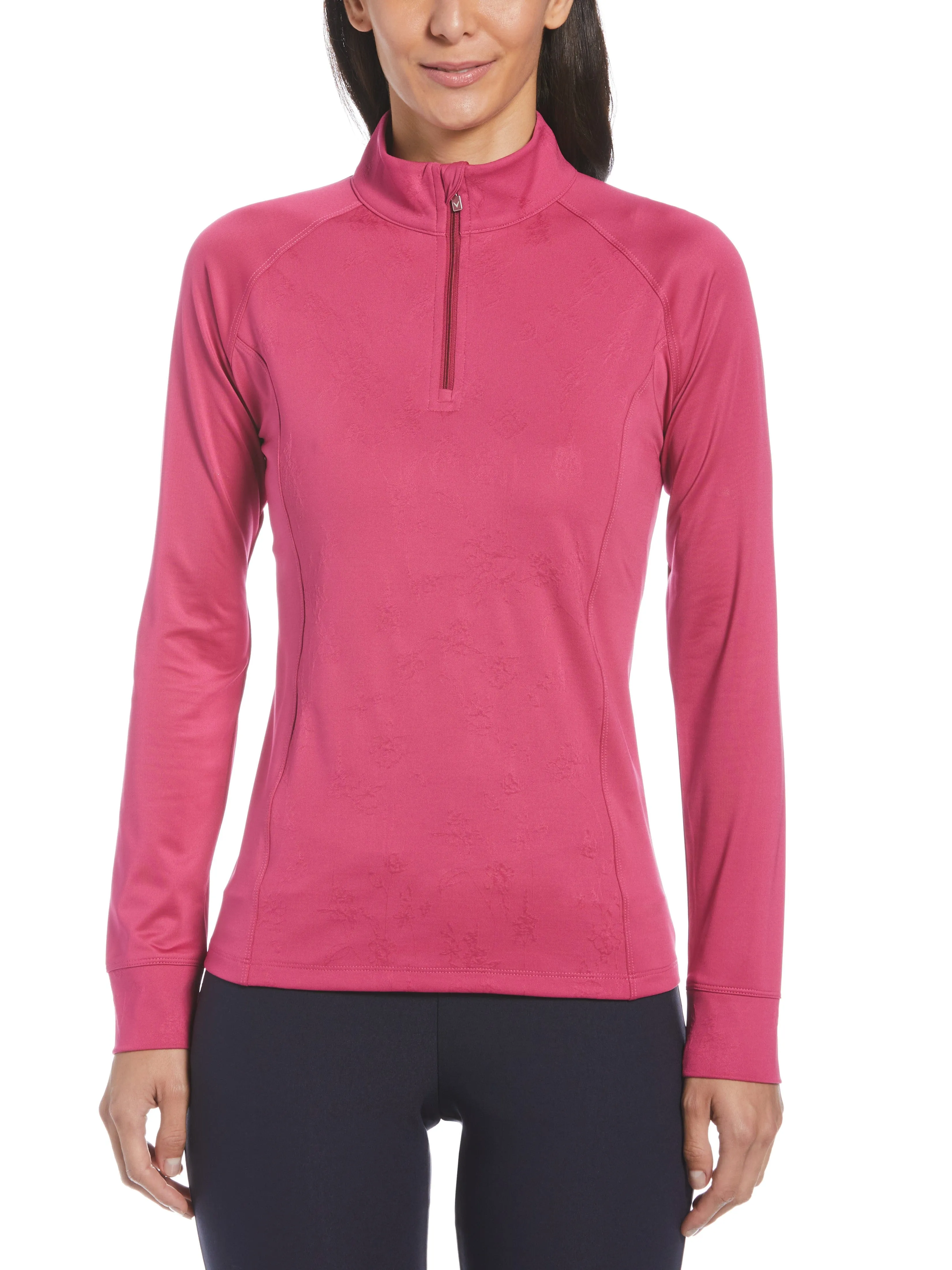 Womens Jacquard Floral Print Sun Protection Pullover