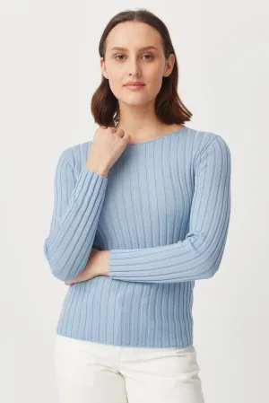 Womens Nami Rib Crew-Cascade-100063