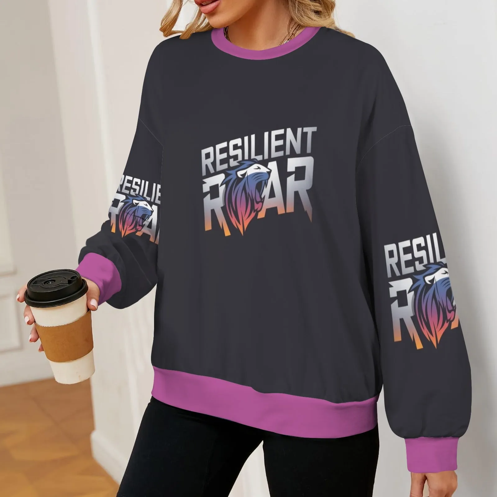 Women's Oversized Crew Neck Pullover Sweater