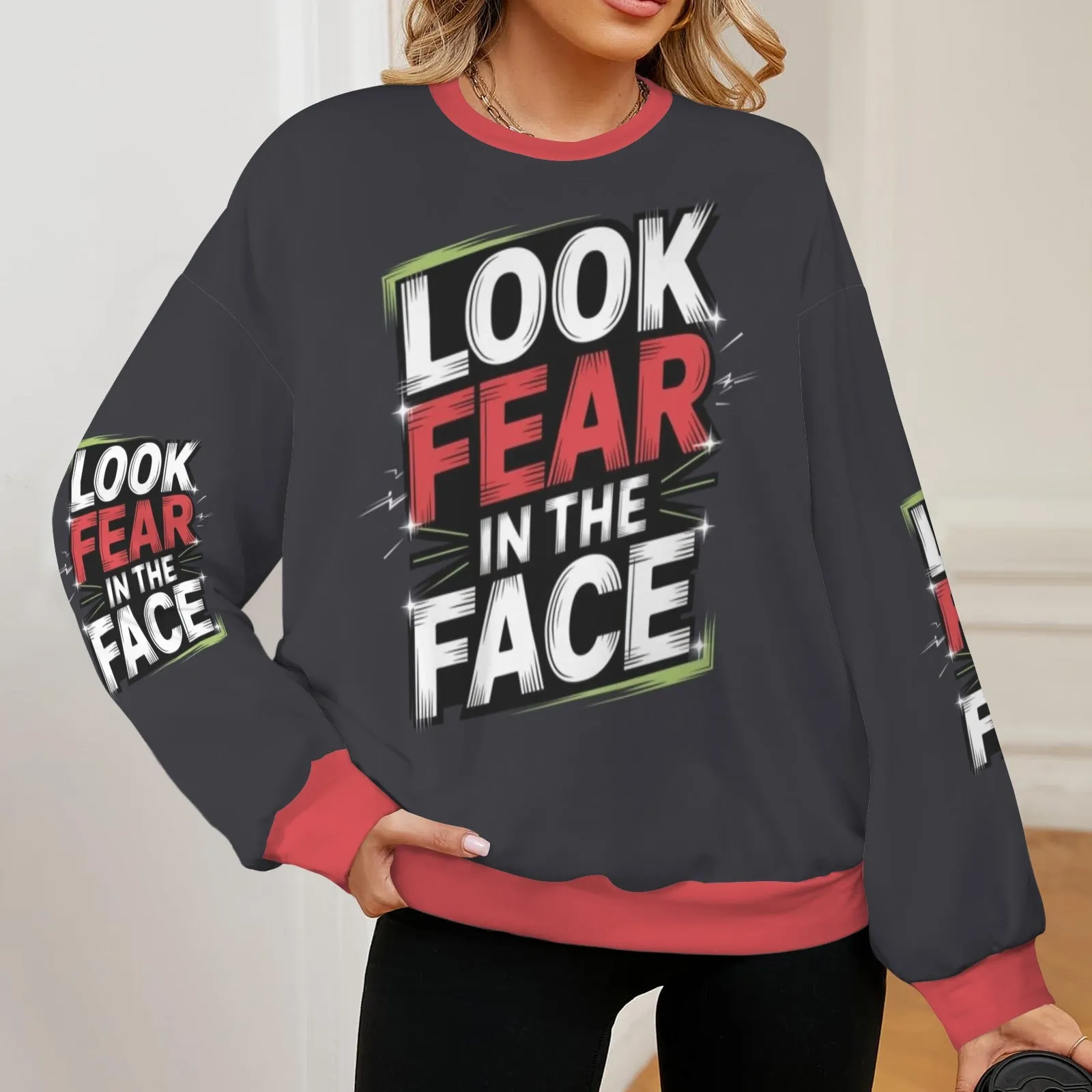 Women's Oversized Crew Neck Pullover Sweater
