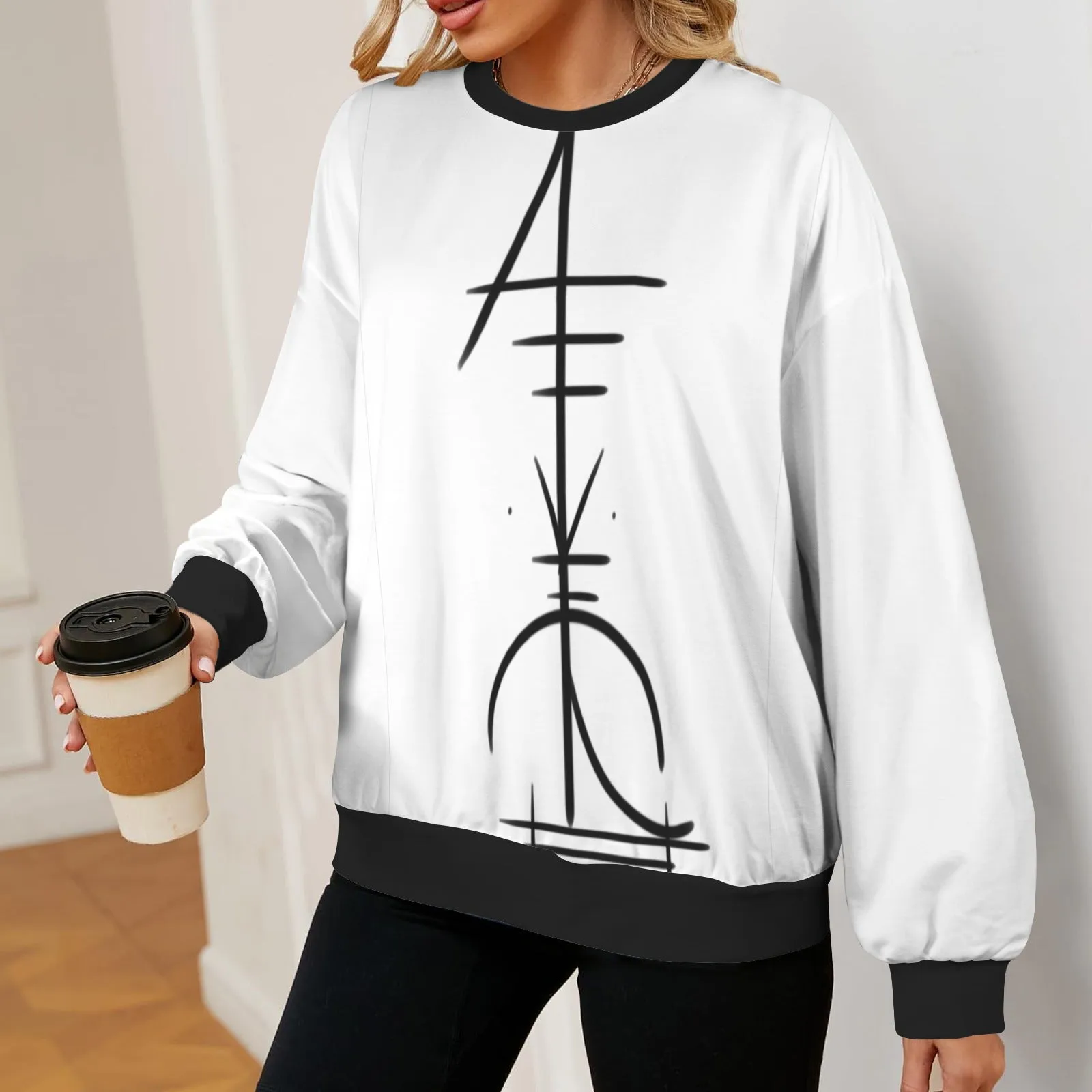 Women's Oversized Crew Neck Pullover Sweater