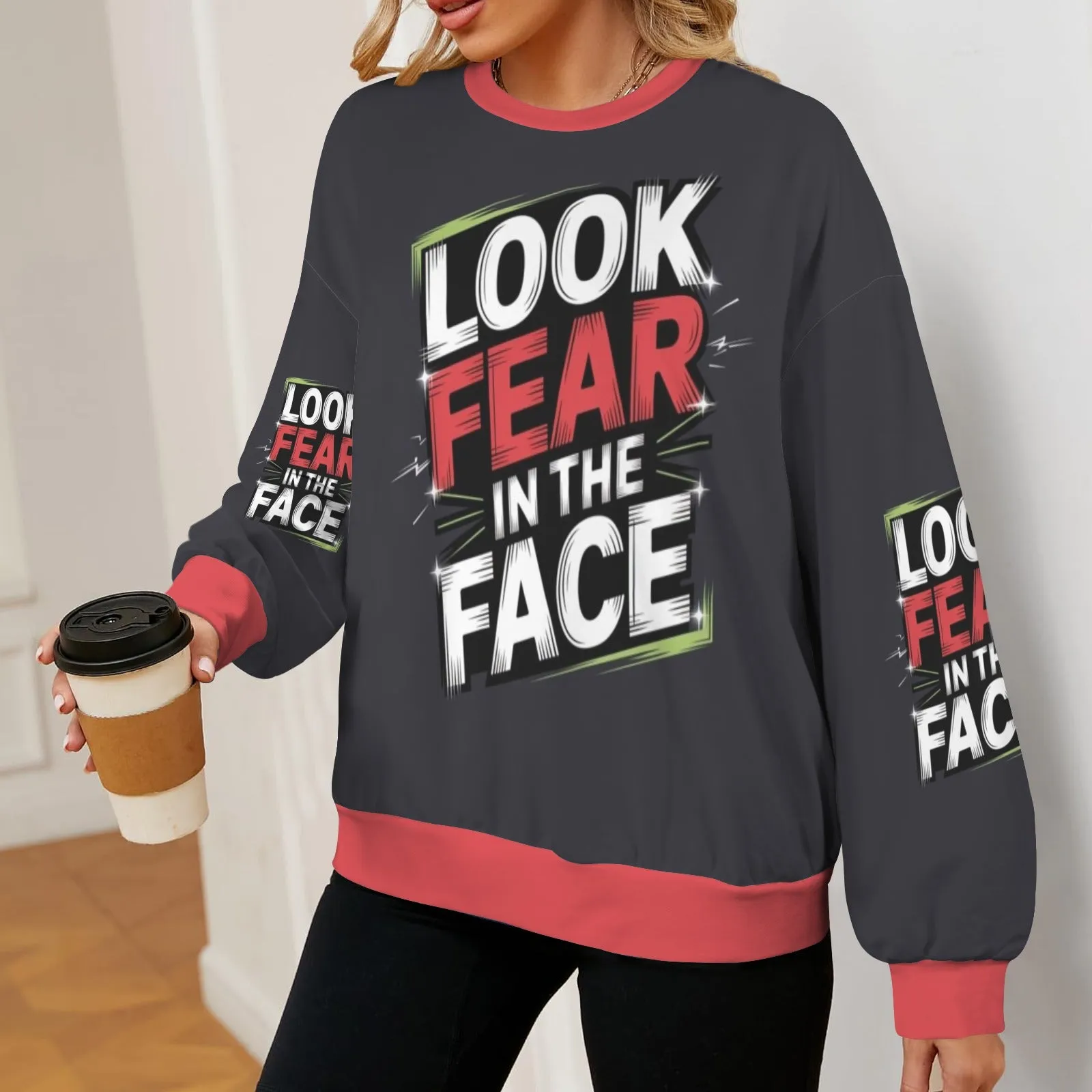Women's Oversized Crew Neck Pullover Sweater