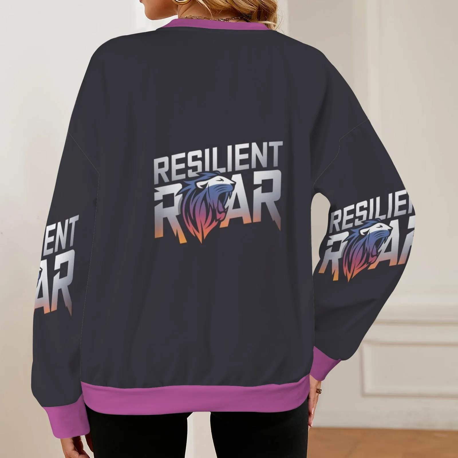 Women's Oversized Crew Neck Pullover Sweater