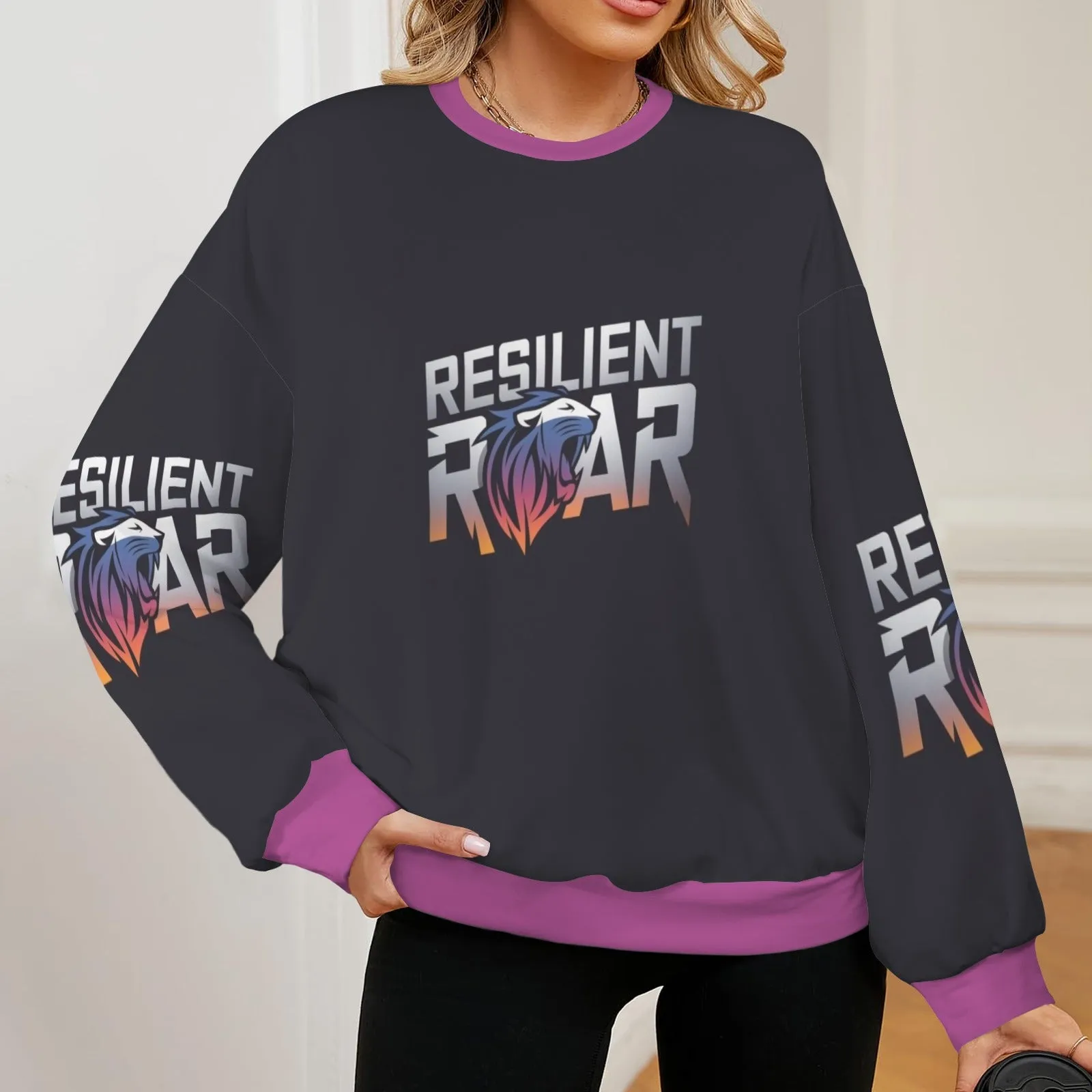 Women's Oversized Crew Neck Pullover Sweater
