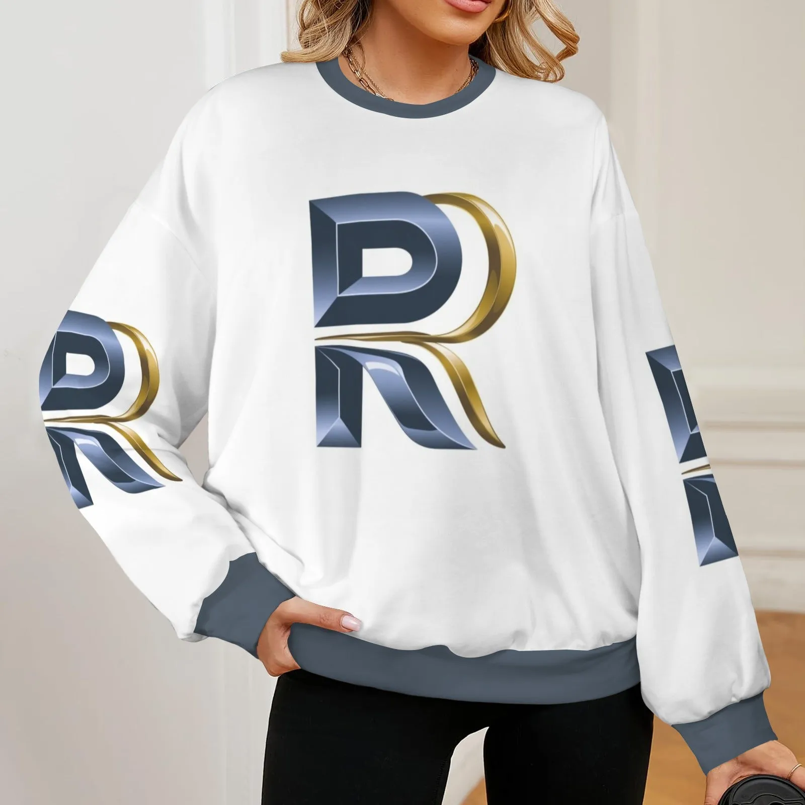Women's Oversized Crew Neck Pullover Sweater