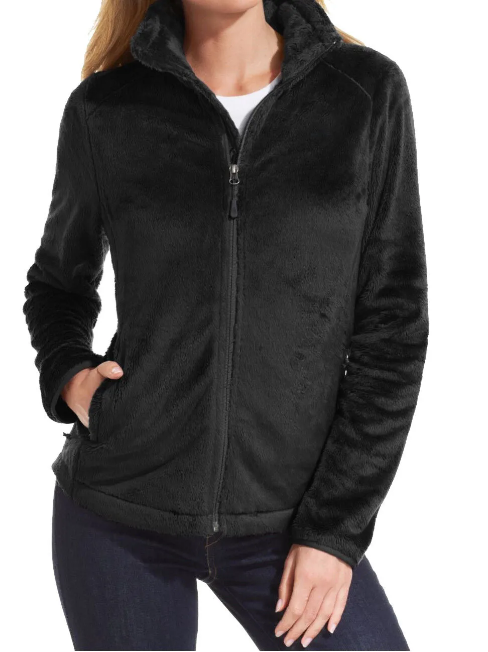 Womens Real Super-Soft N Fluffy Fuzzy  Fleece Jacket XS S M L XL 2XL 3XL