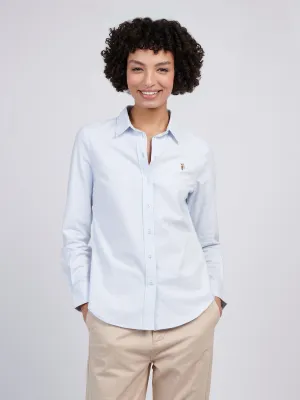 Womens Stripe Stretch Classic Fit Oxford Shirt in Windsurfer