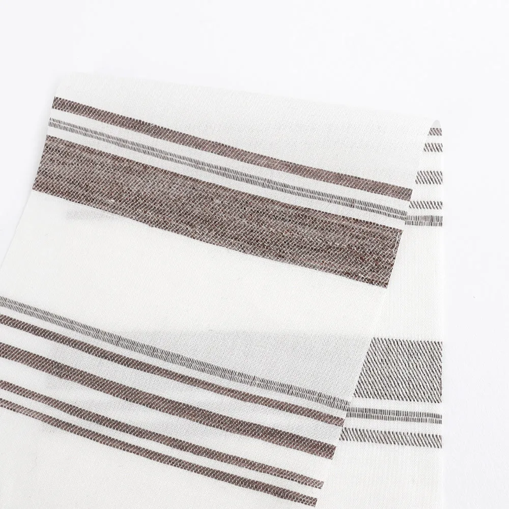 Woven Stripe Cotton / Linen - Portobello