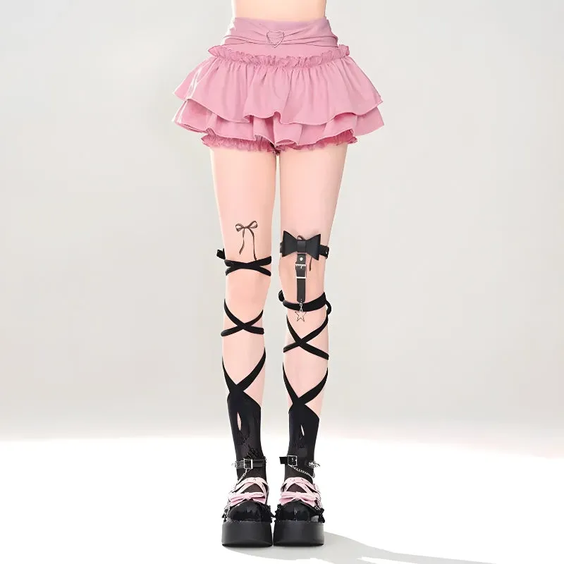 Y2K Heart Buckle Mini Skirt