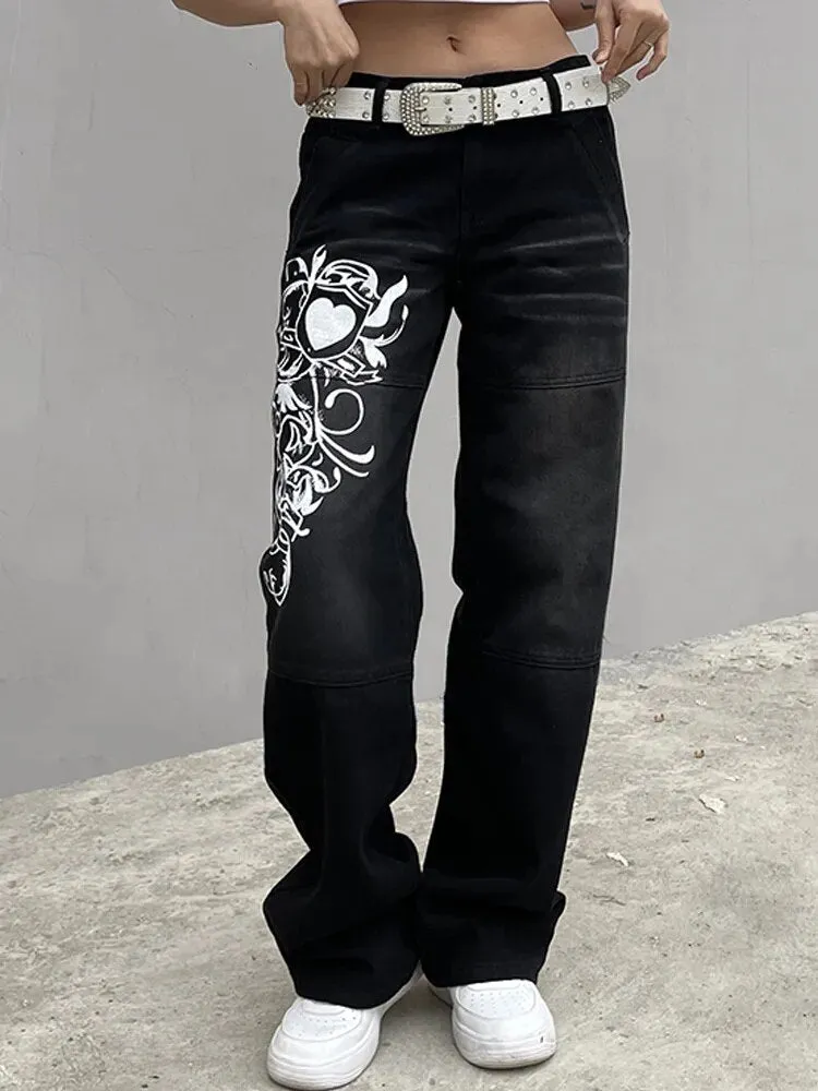 Y2K Women's Hoos Printed Cargo Jeans