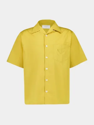 Yellow Short-Sleeve Poplin Cotton Shirt
