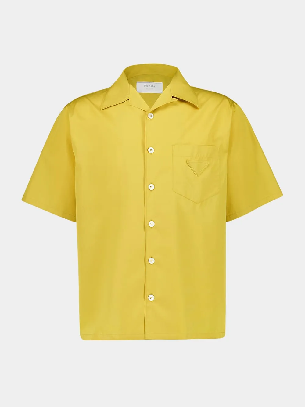 Yellow Short-Sleeve Poplin Cotton Shirt