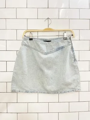 zara light wash denim mini skirt