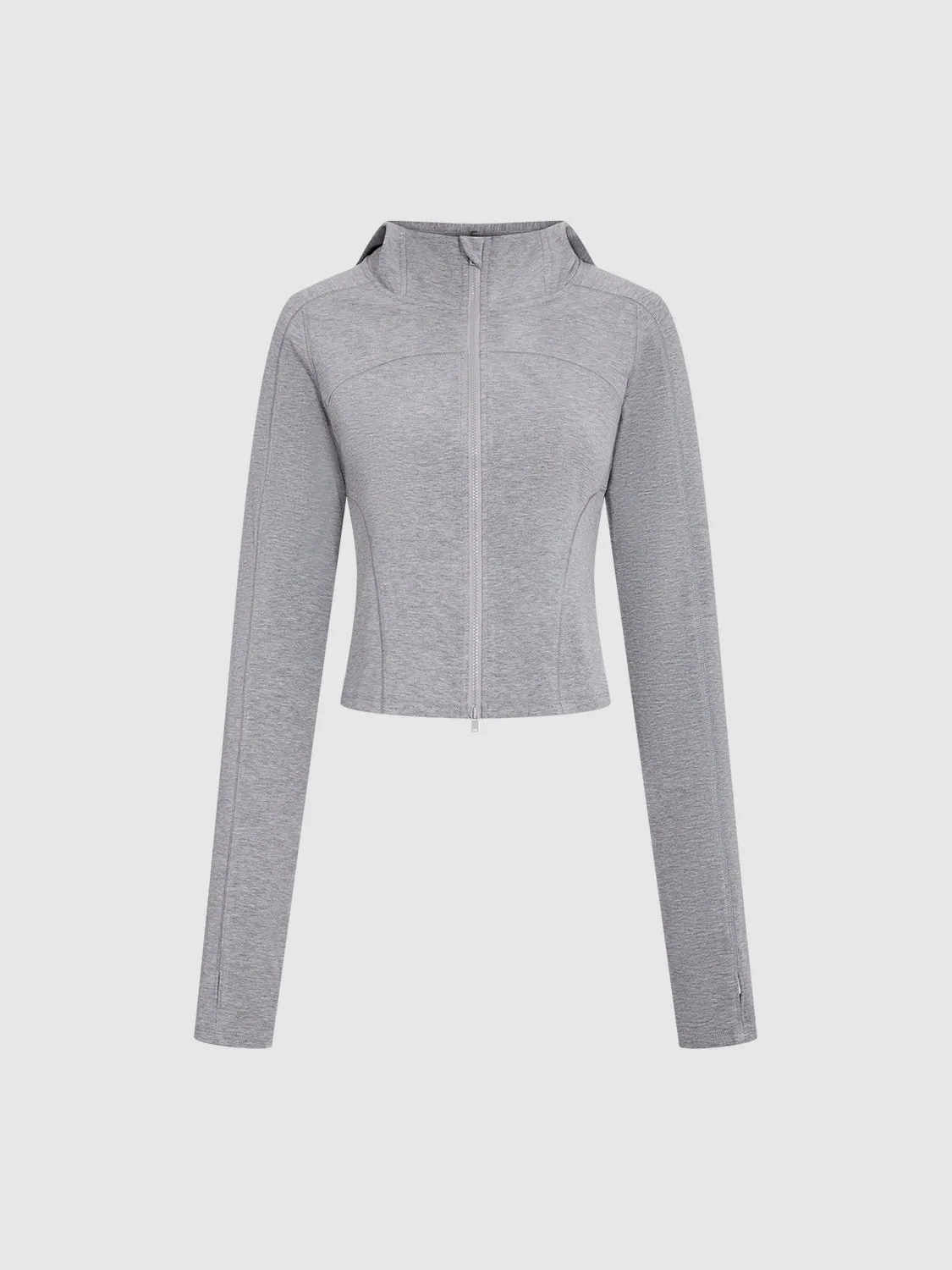 Zip Up Front Cropped Jackets