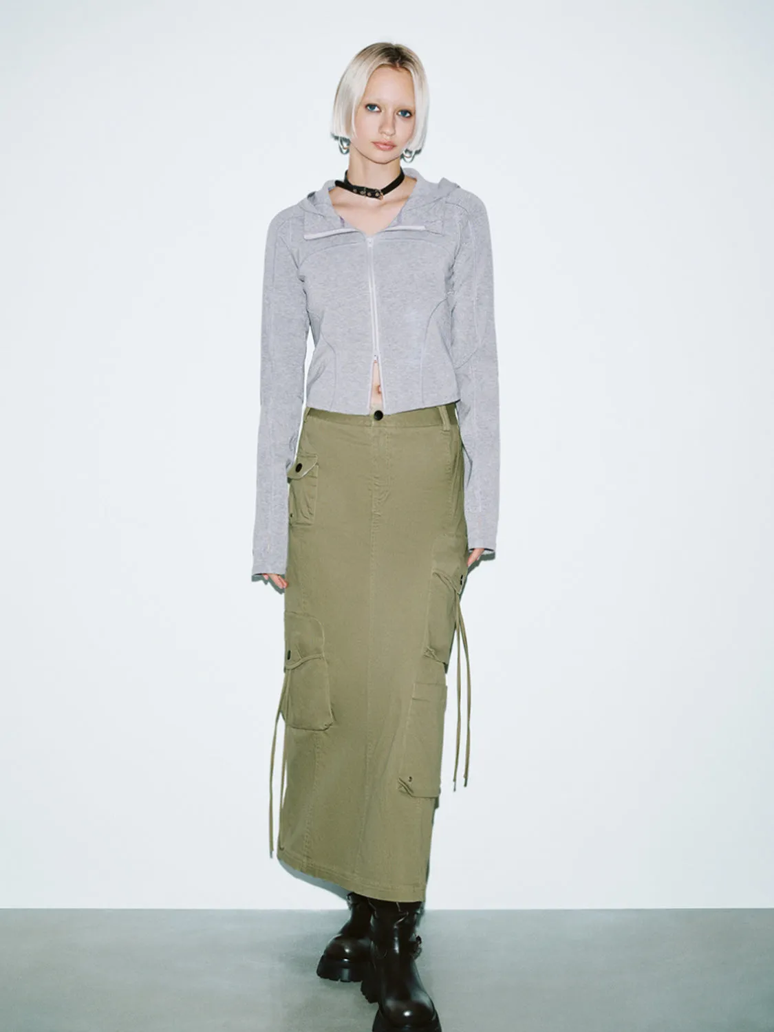 Zip Up Front Cropped Jackets