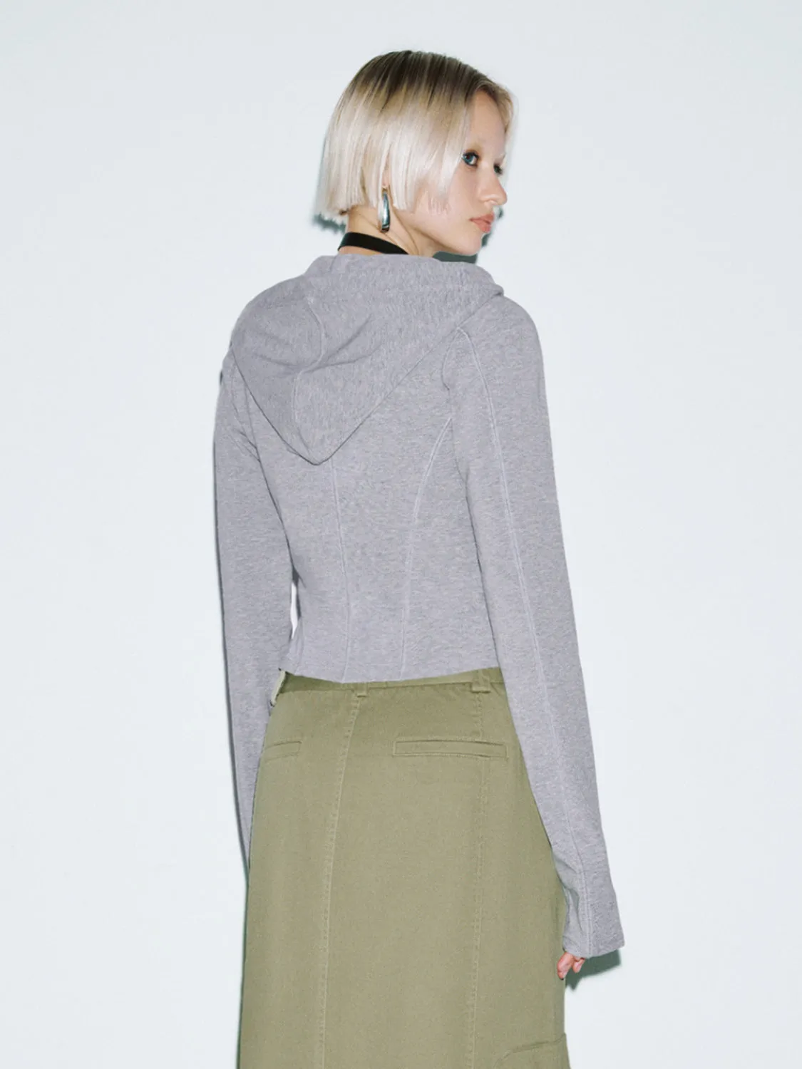 Zip Up Front Cropped Jackets